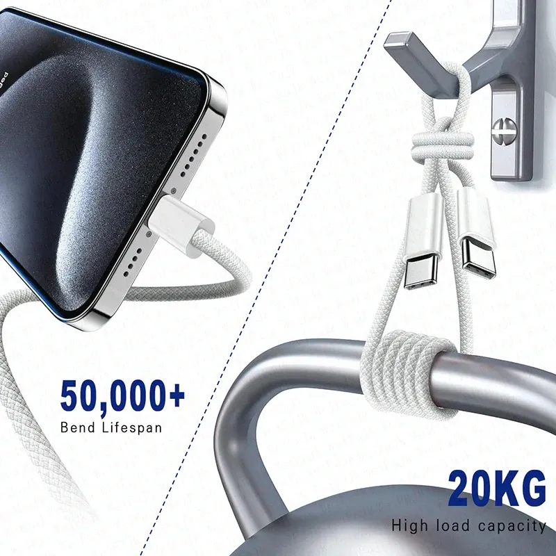 Chargeur Rapide Original Apple 35W USB-C pour iPhone 17, 16, 15, 14, 13, 12, 11, Pro Max, Samsung S25, Xiaomi, avec Câble Lightning 5