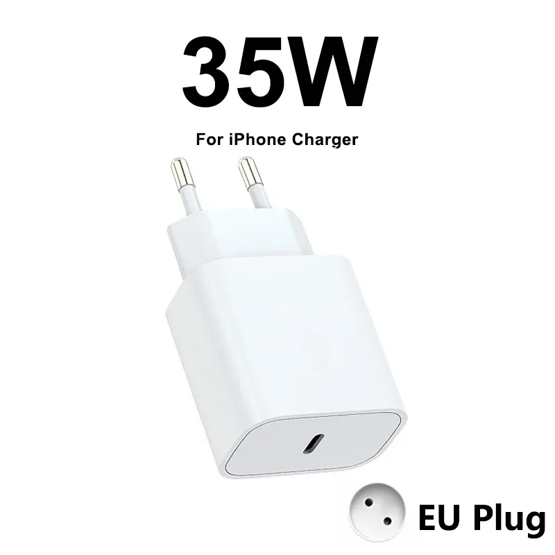 Chargeur Rapide Original Apple 35W USB-C pour iPhone 17, 16, 15, 14, 13, 12, 11, Pro Max, Samsung S25, Xiaomi, avec Câble Lightning 12