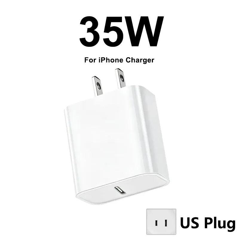 Chargeur Rapide Original Apple 35W USB-C pour iPhone 17, 16, 15, 14, 13, 12, 11, Pro Max, Samsung S25, Xiaomi, avec Câble Lightning 15