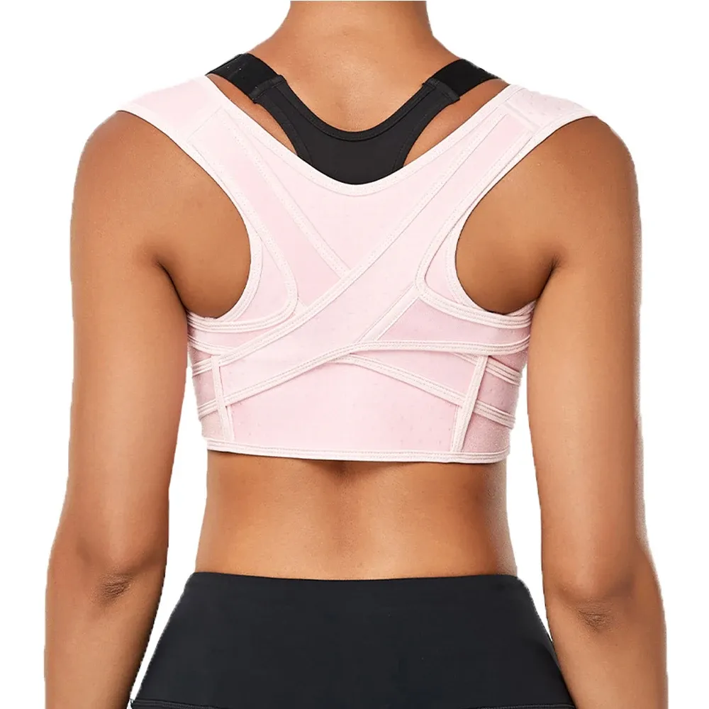 Correcteur de posture réglable pour le haut du dos, respirant, soulagement des douleurs au cou, aux épaules, à la clavicule et aux lombaires 3