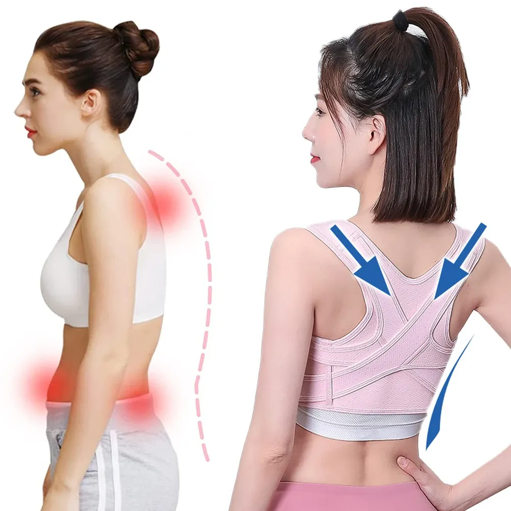 Correcteur de posture réglable pour le haut du dos, respirant, soulagement des douleurs au cou, aux épaules, à la clavicule et aux lombaires 4