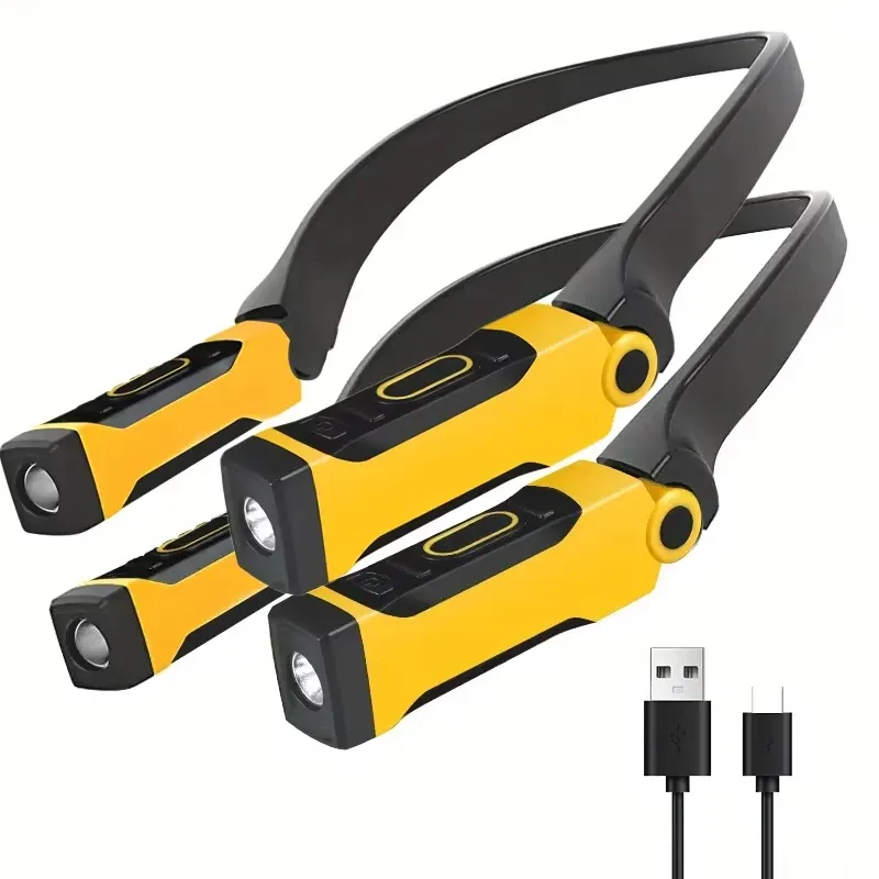 Lampe de lecture LED rechargeable pour le cou – 2 niveaux de luminosité, idéale pour la lecture, le tricot et le camping 7