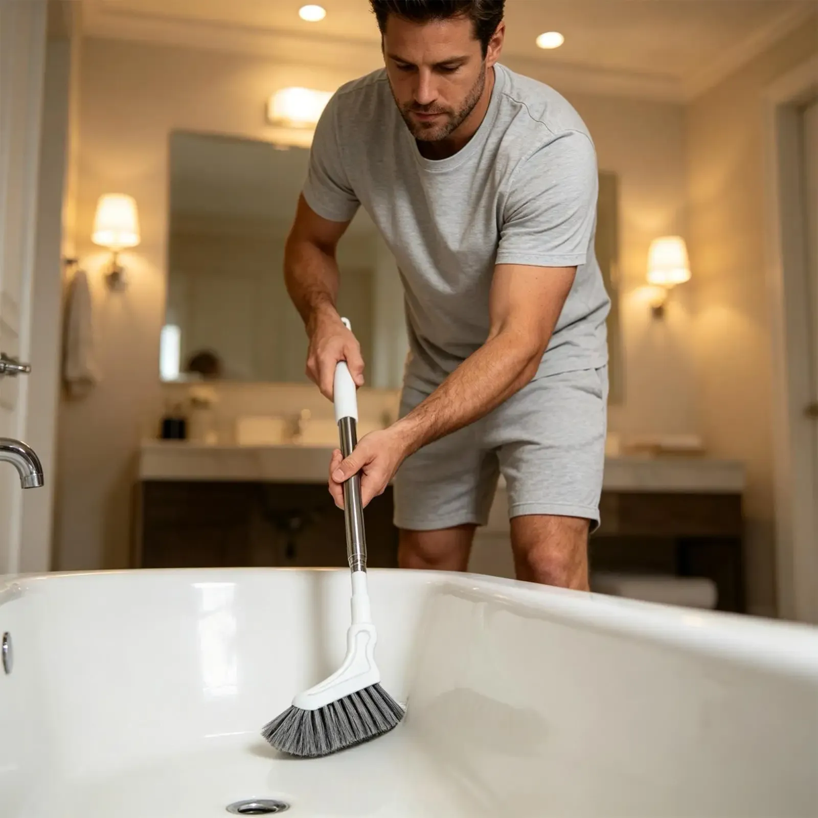 Brosse à suspendre pour un rangement compact