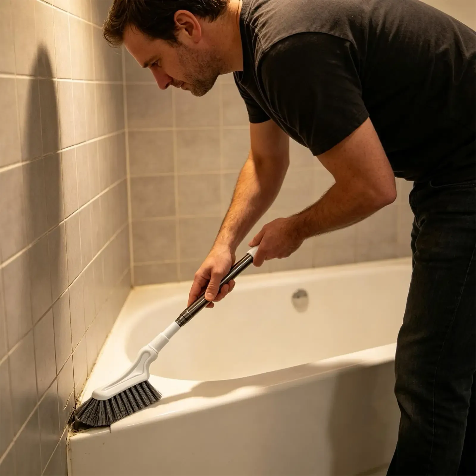 Brosse de sol télescopique pour salle de bain