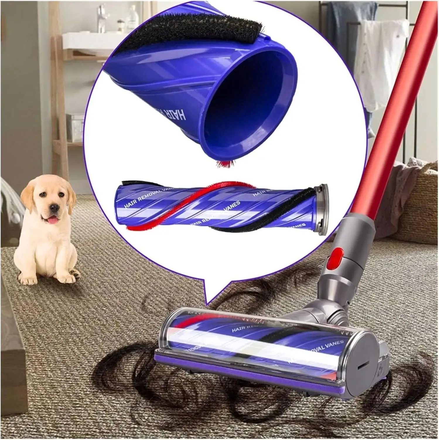 Pour Dyson V7, V8, V10, V11, V12 : brosse à rouleau à entraînement direct et tête de nettoyage Motorbar Slim, pièce de rechange, sans couvercle latéral 4