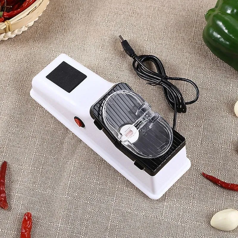 Affûteur de couteaux électrique USB à affûtage rapide et automatique pour couteaux de cuisine et ciseaux 2