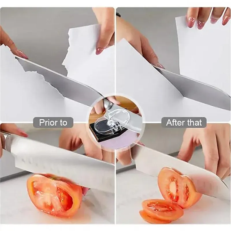 Affûteur de couteaux électrique USB à affûtage rapide et automatique pour couteaux de cuisine et ciseaux 6