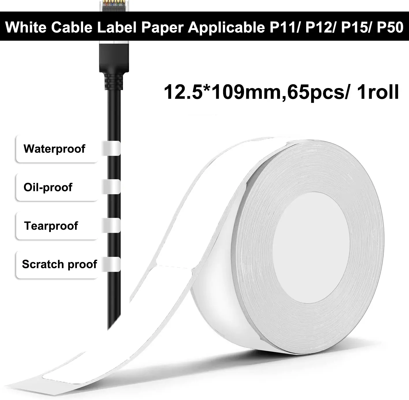 Marklife P15 Rouleau d'étiquettes thermiques autocollantes pour mini imprimante thermique compatible D30, P12 et Q30 11