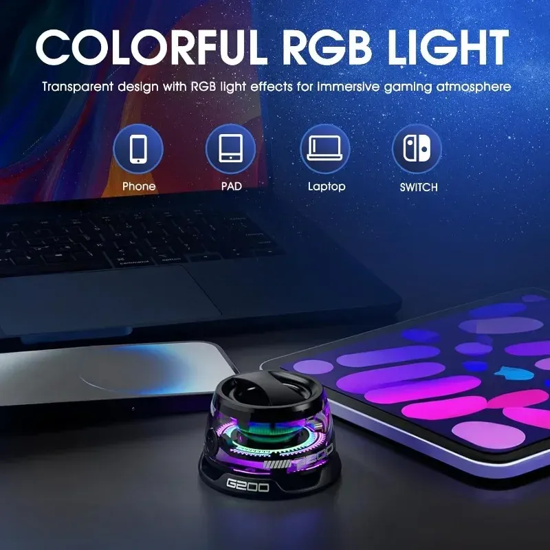 Haut-parleur Bluetooth magnétique d'extérieur, mini haut-parleur stéréo portable sans fil pour voyage, avec éclairage RVB et support de téléphone pour iOS 5