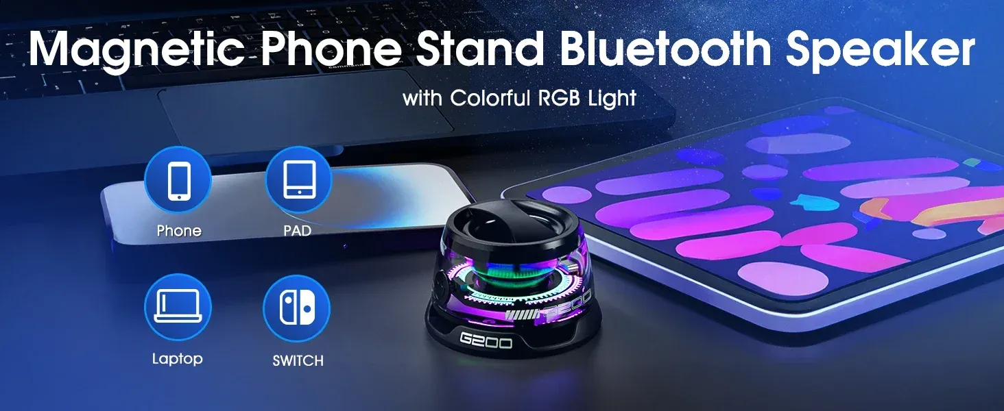 Haut-parleur Bluetooth magnétique compact en situation d'utilisation
