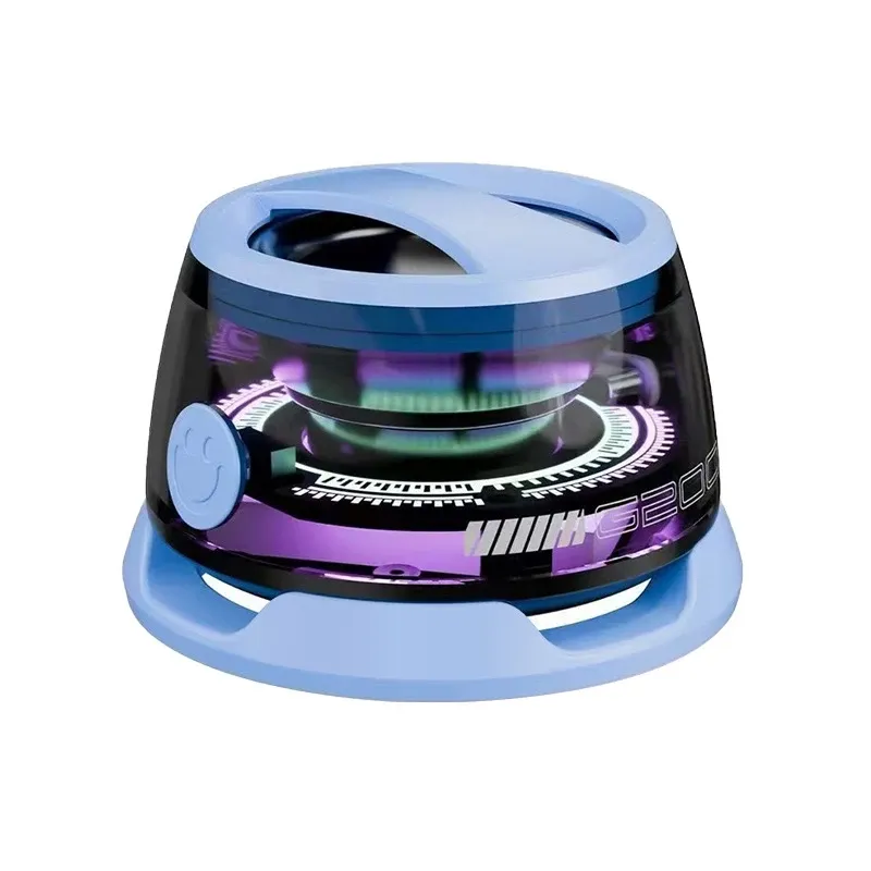 Haut-parleur Bluetooth magnétique d'extérieur, mini haut-parleur stéréo portable sans fil pour voyage, avec éclairage RVB et support de téléphone pour iOS 13