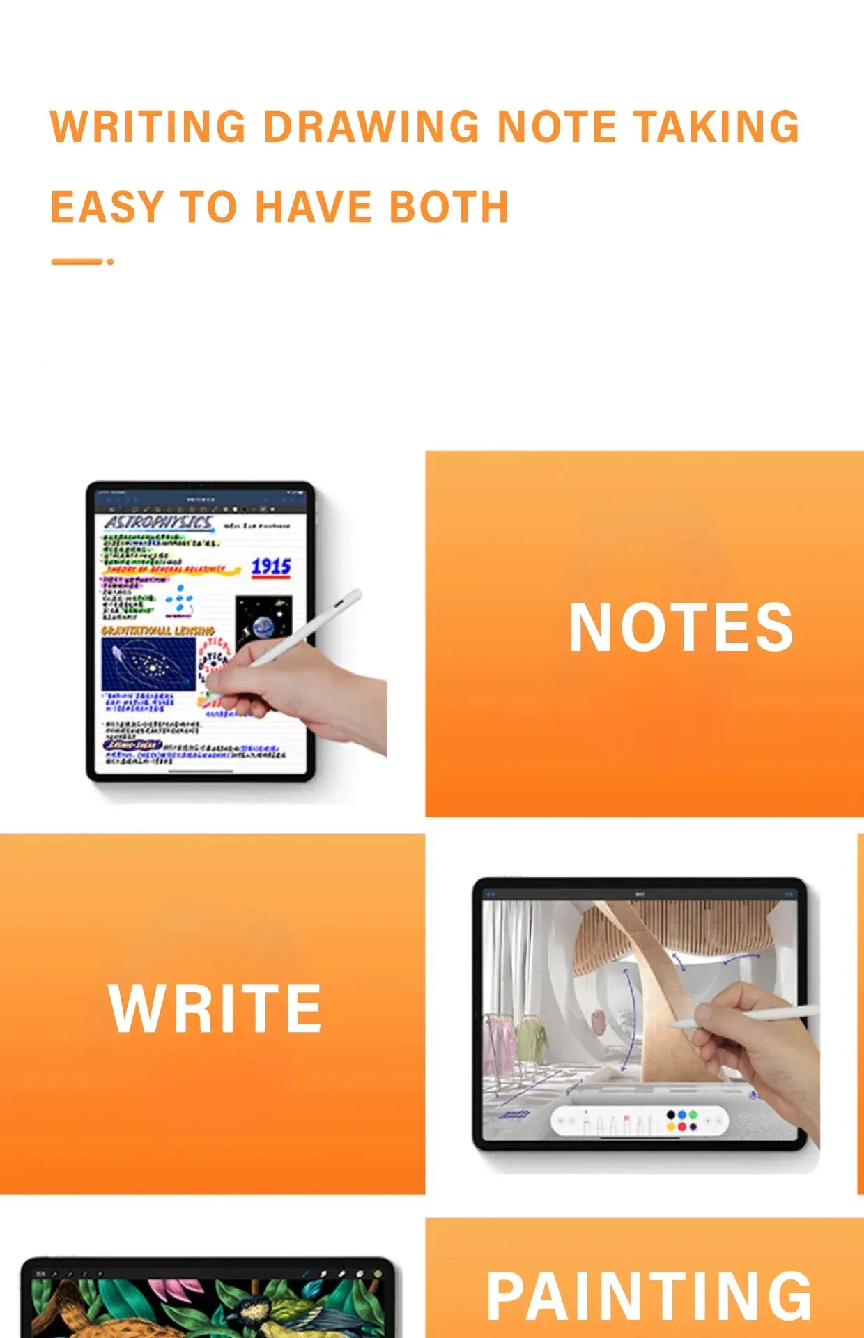 Stylet tactile en utilisation sur tablette
