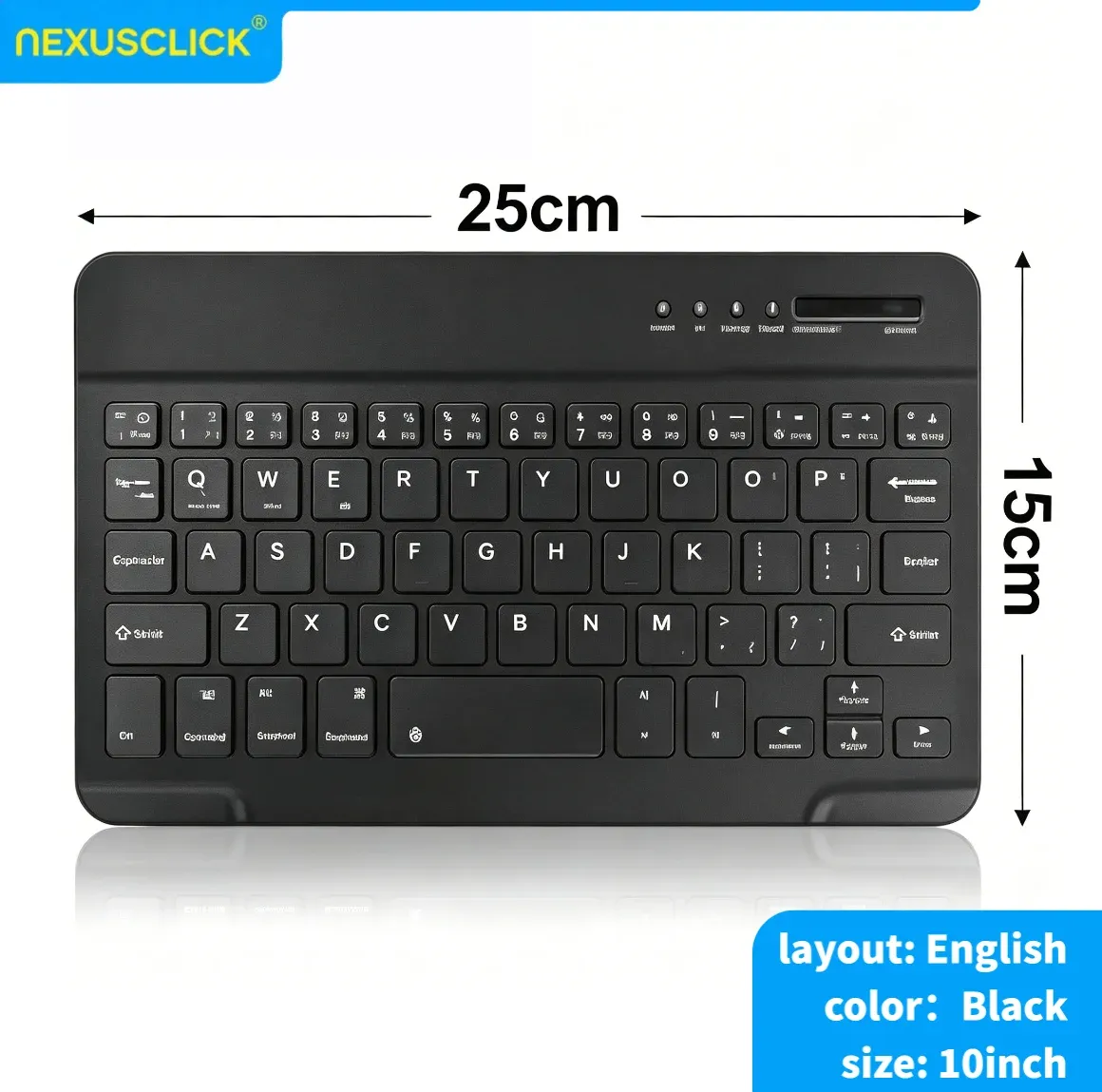 Clavier sans fil Bluetooth NexusClick compatible iPad (10e génération), iPad Pro, PC, Samsung, Xiaomi et tablettes Android 11