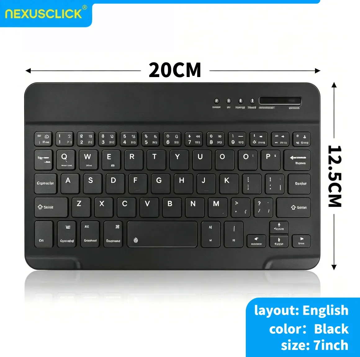 Clavier sans fil Bluetooth NexusClick compatible iPad (10e génération), iPad Pro, PC, Samsung, Xiaomi et tablettes Android 12