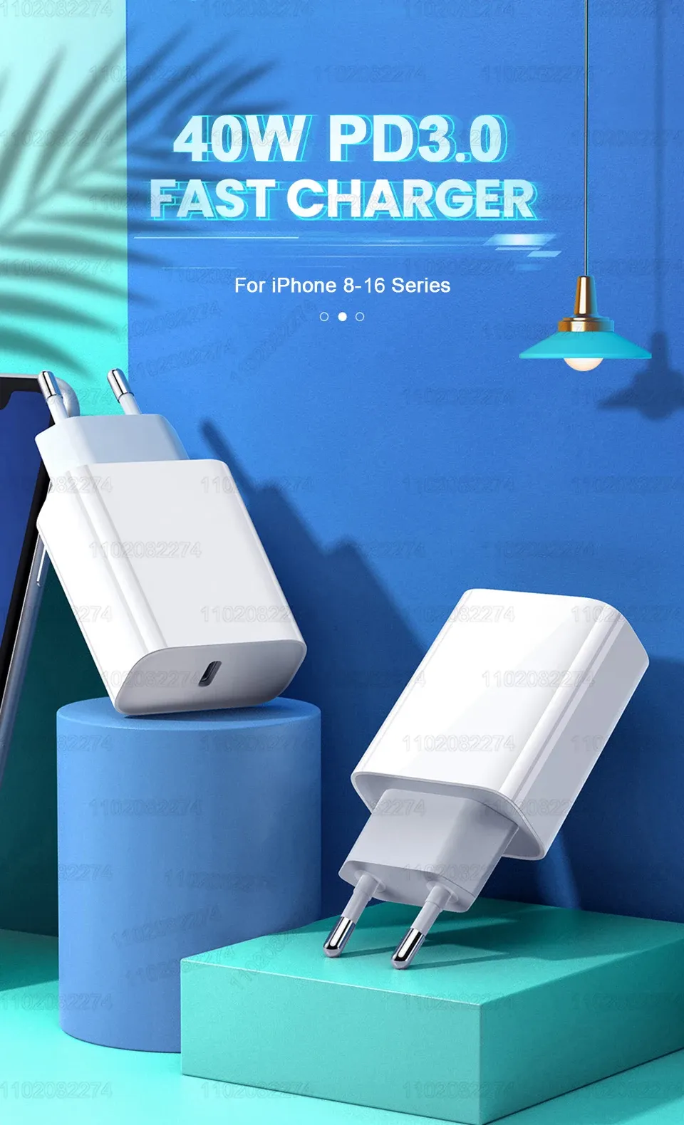 Chargeur USB-C à charge rapide et câble assorti