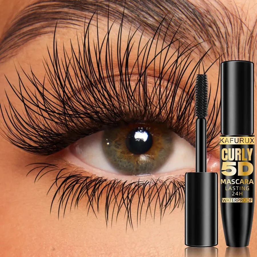 Mascara noir 5D imperméable, allongement et volume des cils, fibres de soie épaisses, maquillage féminin, cosmétiques pour les yeux, idée cadeau 3