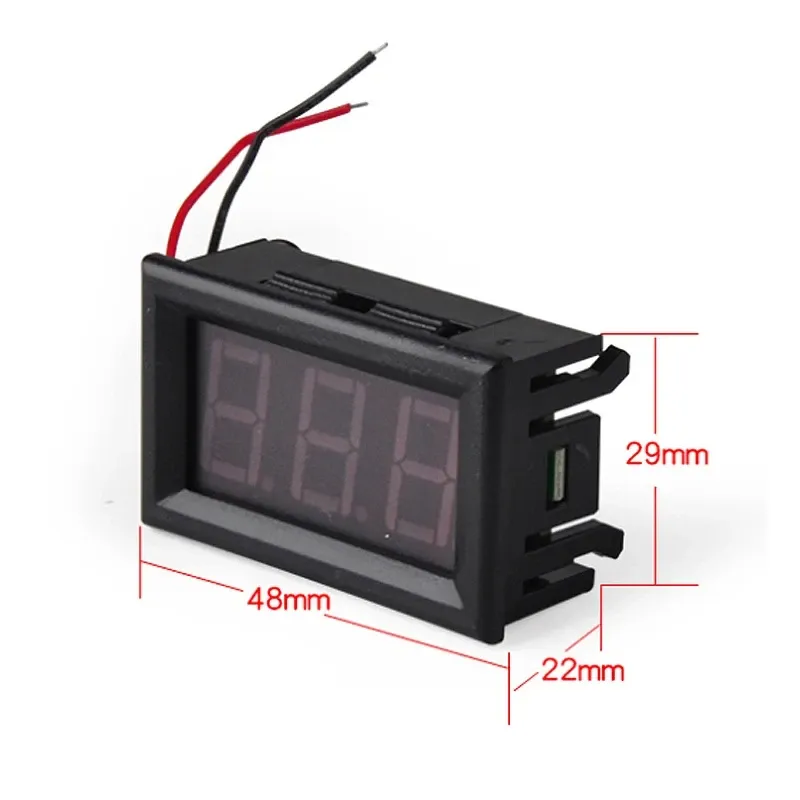 Voltmètre numérique DC 4,5 V à 30 V pour panneau, adapté aux véhicules électriques, motos et voitures 6