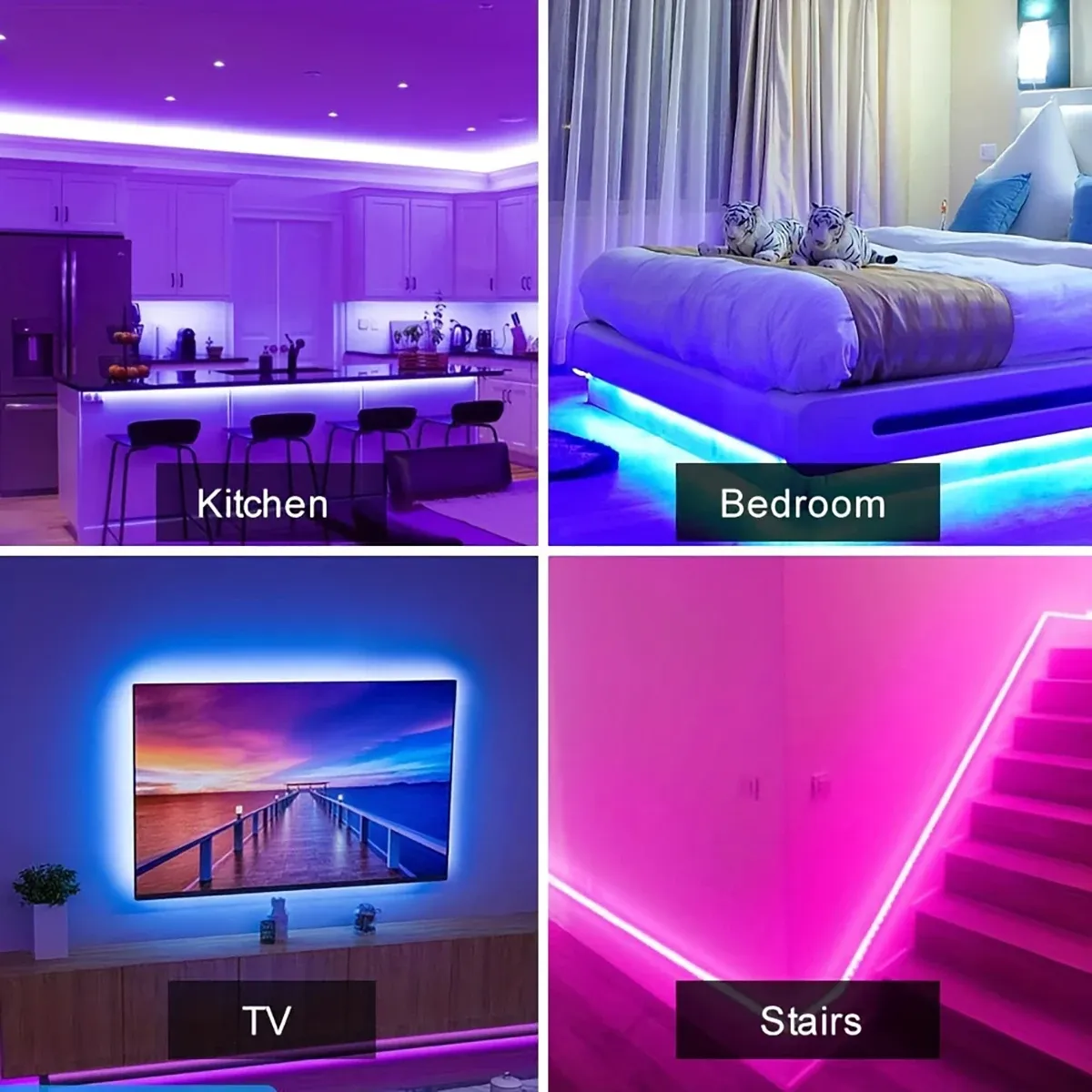 Bande lumineuse LED RVB avec télécommande, ruban flexible pour chambre, fête, bureau et TV, USB 5V 6