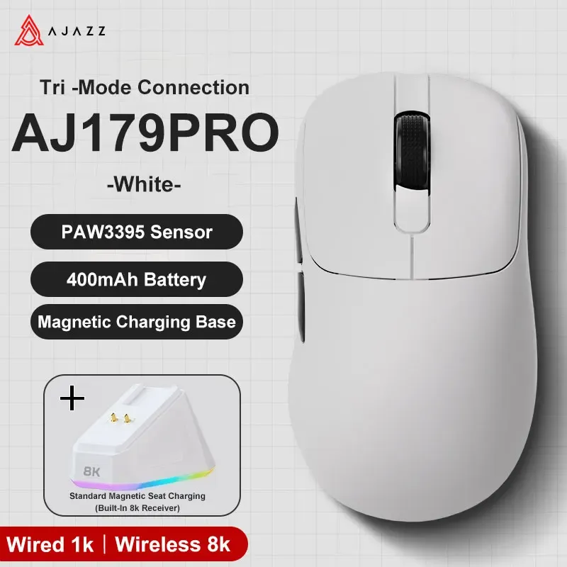 AJAZZ AJ179 Souris filaire et sans fil légère et ergonomique avec fonction macro, compatible ordinateur et ordinateur portable 13