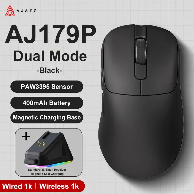 AJAZZ AJ179 Souris filaire et sans fil légère et ergonomique avec fonction macro, compatible ordinateur et ordinateur portable 16