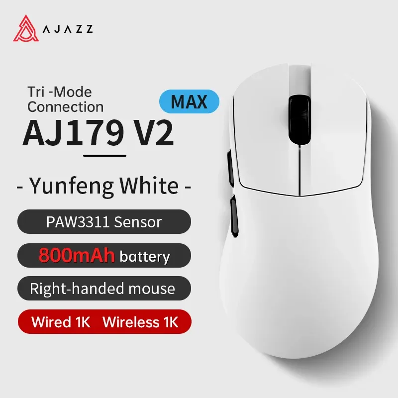 AJAZZ AJ179 Souris filaire et sans fil légère et ergonomique avec fonction macro, compatible ordinateur et ordinateur portable 10
