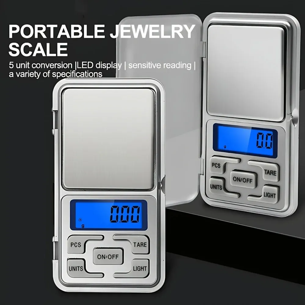 Mini balance de poche haute précision 500 g / 0,01 g, balance numérique à écran LCD, compacte et portable - Image 1