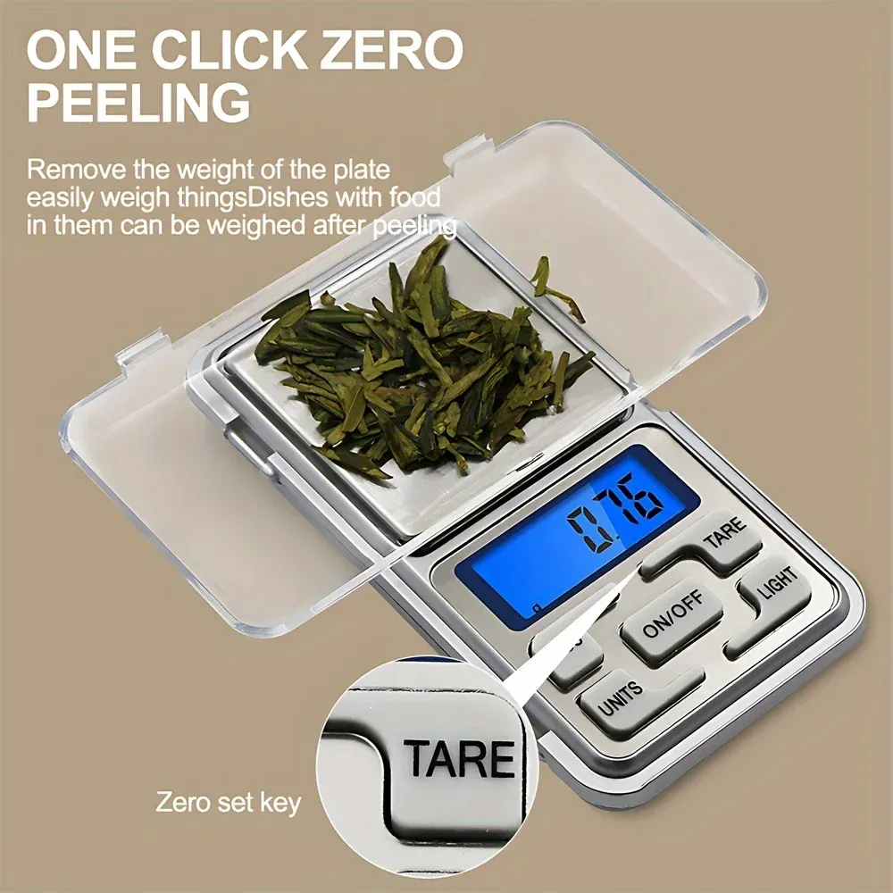 Mini balance de poche haute précision 500 g / 0,01 g, balance numérique à écran LCD, compacte et portable 2