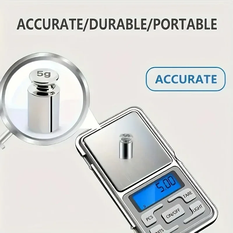 Mini balance de poche haute précision 500 g / 0,01 g, balance numérique à écran LCD, compacte et portable 3