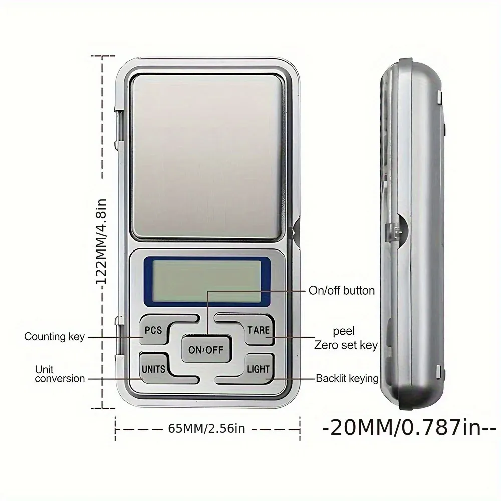 Mini balance de poche haute précision 500 g / 0,01 g, balance numérique à écran LCD, compacte et portable 5