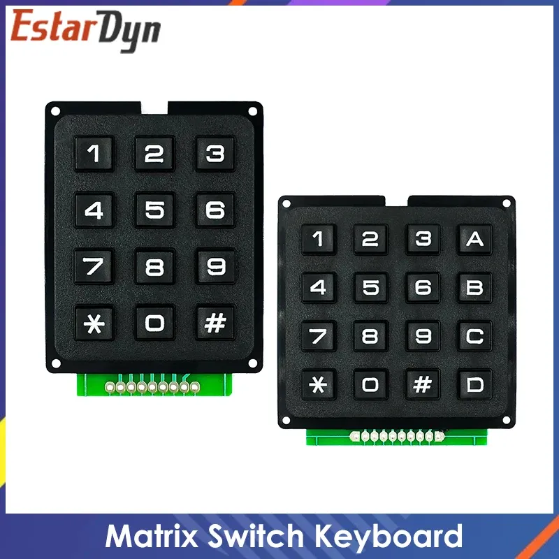 Module de clavier matriciel 3x4 et 4x4, touches en plastique ABS, interrupteur à membrane, kit DIY (12 et 16 touches) - Image 1