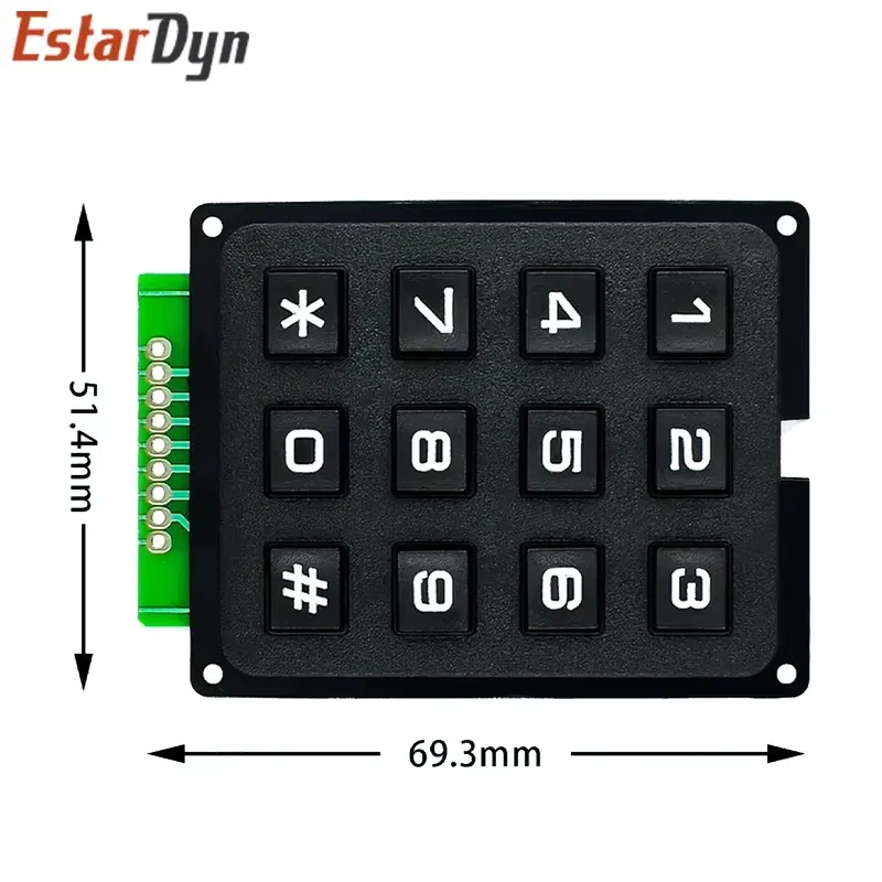 Module de clavier matriciel 3x4 et 4x4, touches en plastique ABS, interrupteur à membrane, kit DIY (12 et 16 touches) 8