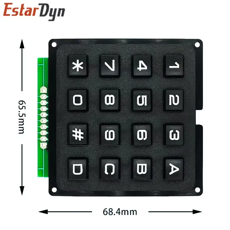 Module de clavier matriciel 3x4 et 4x4, touches en plastique ABS, interrupteur à membrane, kit DIY (12 et 16 touches) 7