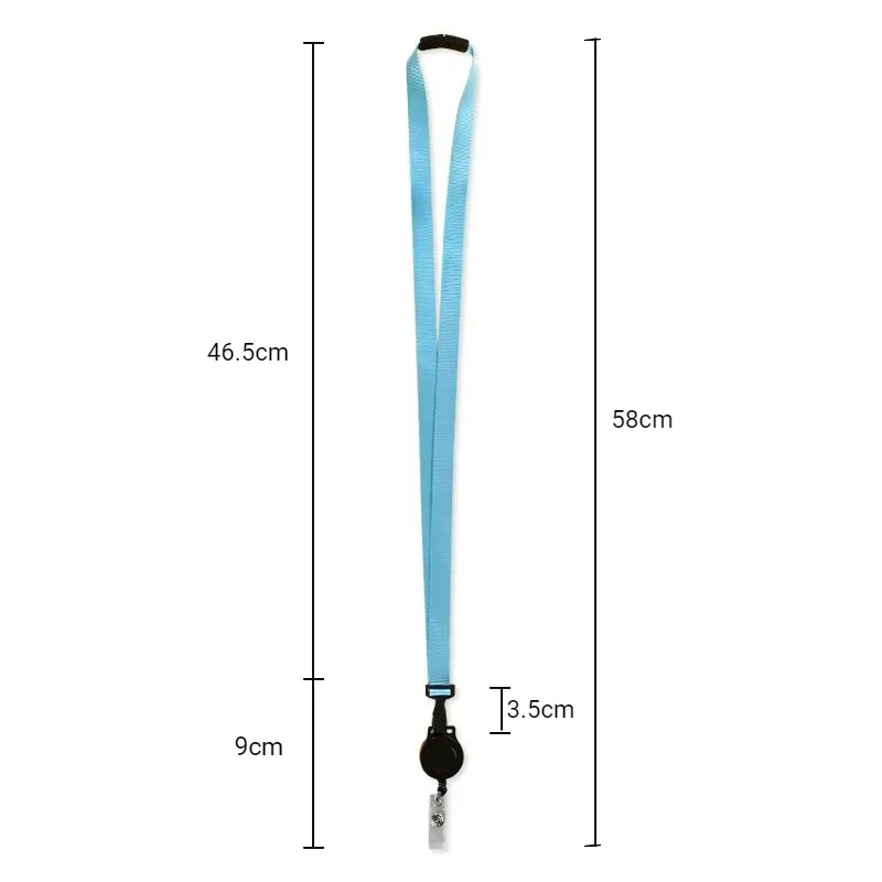 Cordon rétractable à enrouleur pour badge avec tour de cou pour carte d'identité, téléphone portable et clés, certifié UL, longueur 46 cm 3