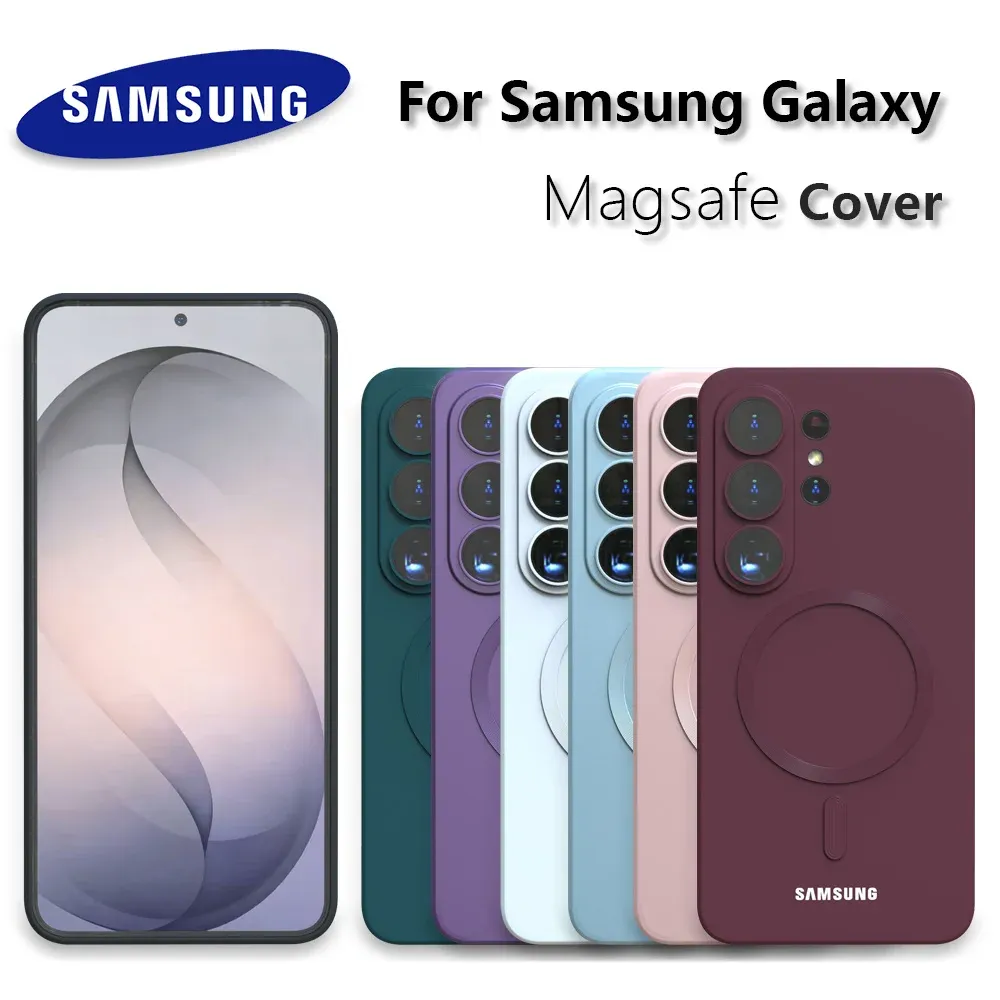 Coque arrière en silicone souple compatible MagSafe pour Samsung Galaxy S26 Ultra, S25 FE et A17