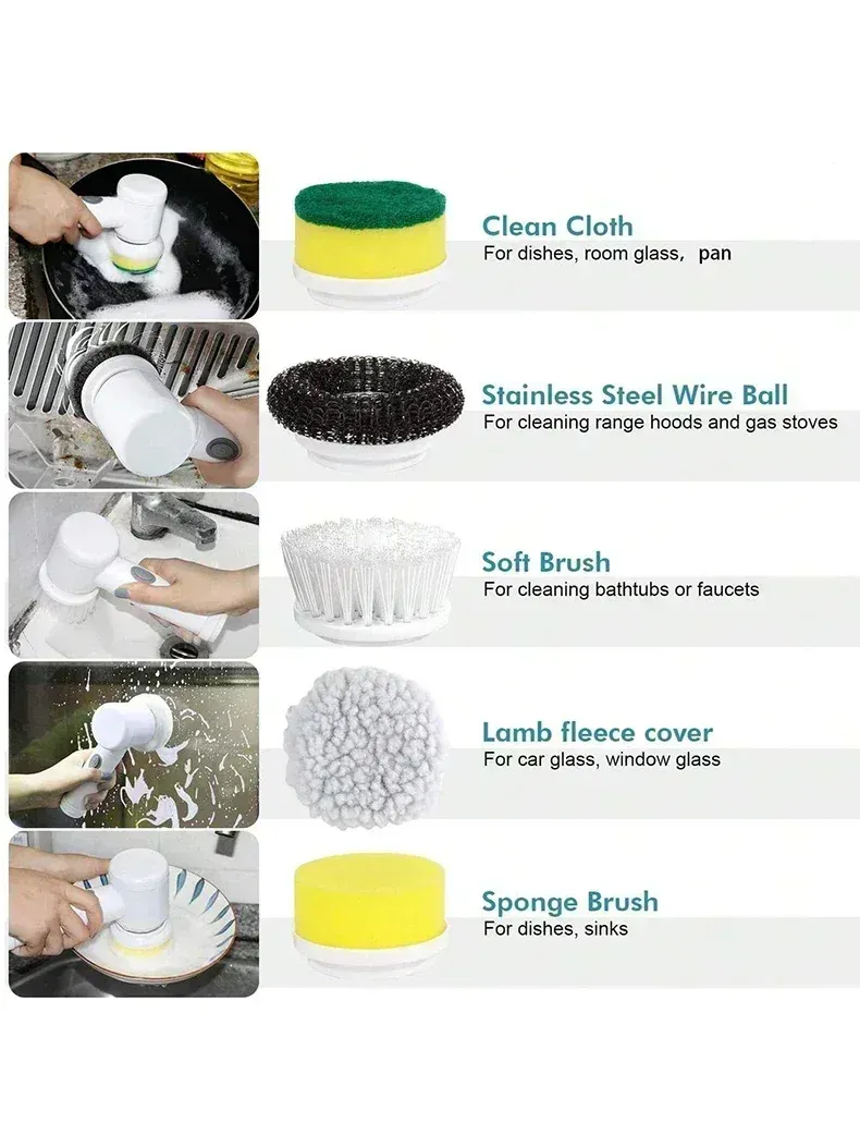 Détail des têtes de brosse interchangeables