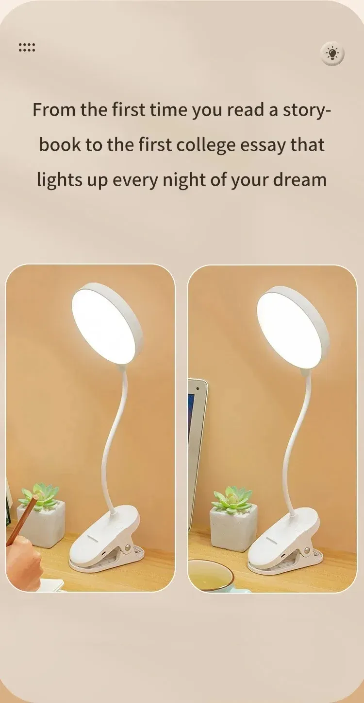 Détail de la pince pliante de la lampe