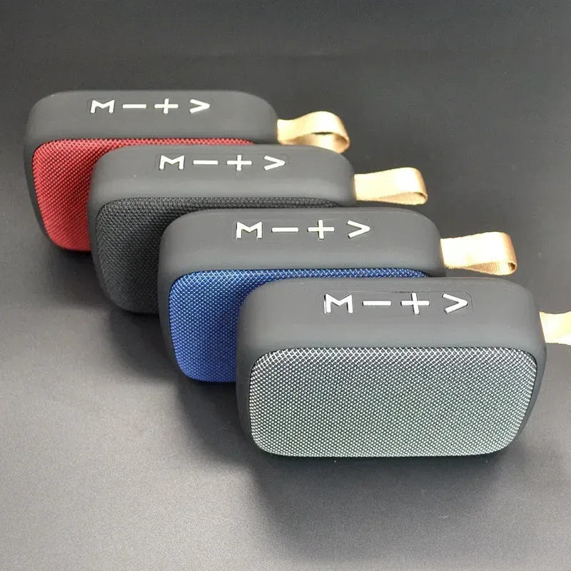 Haut-parleur Bluetooth portable en tissu, audio stéréo sans fil, compatible carte TF 4