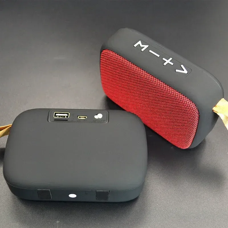 Haut-parleur Bluetooth portable en tissu, audio stéréo sans fil, compatible carte TF 5