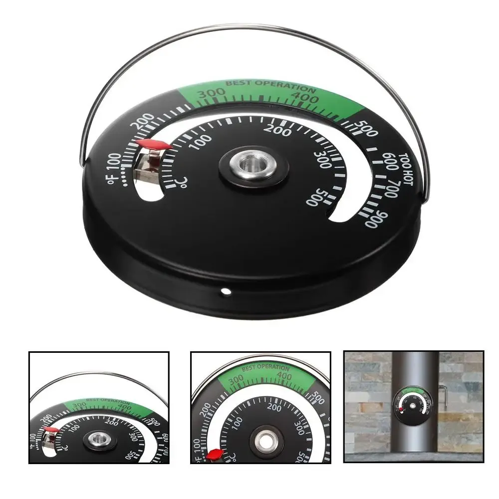 Thermomètre installé sur un tuyau de poêle
