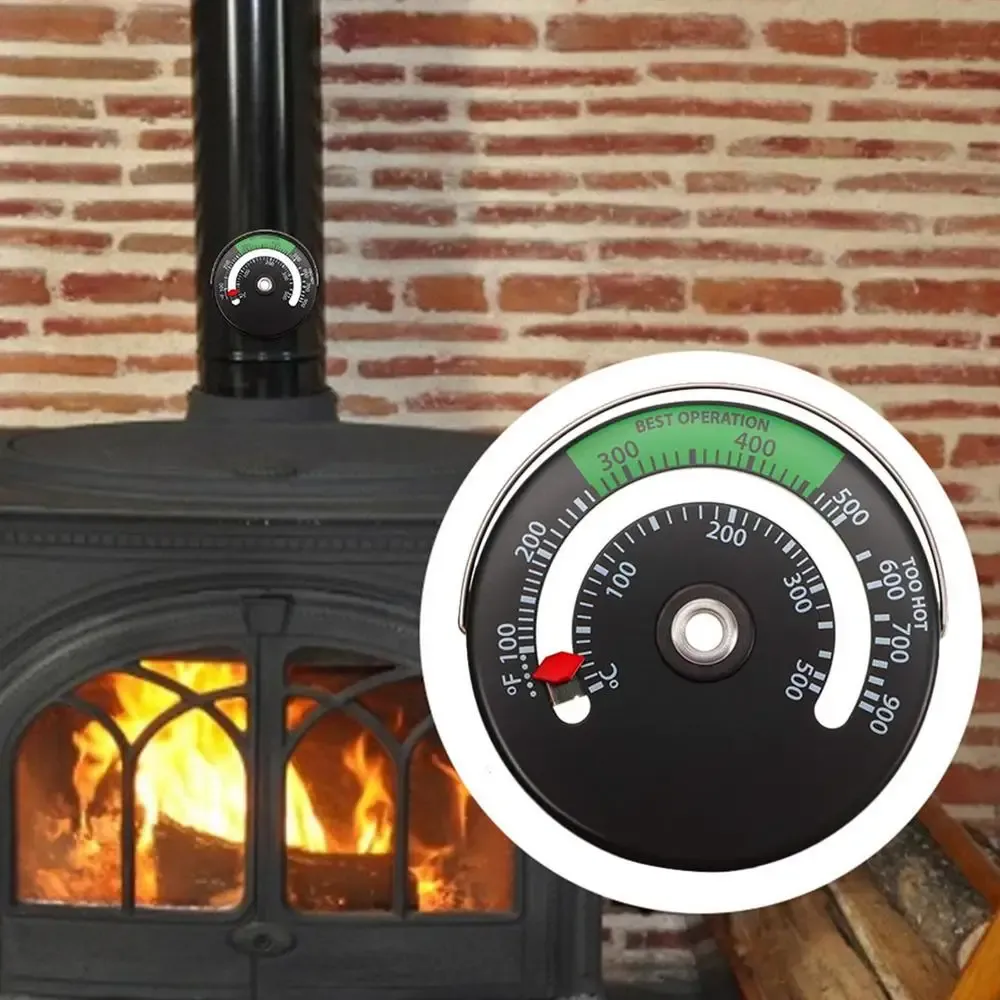 Thermomètre pour poêle à bois, vue de face