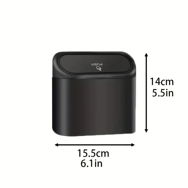 Poubelle de voiture avec couvercle, comprend 60 sacs poubelle, petite poubelle pour voiture, accessoire pour mini voiture anti-fuite 6