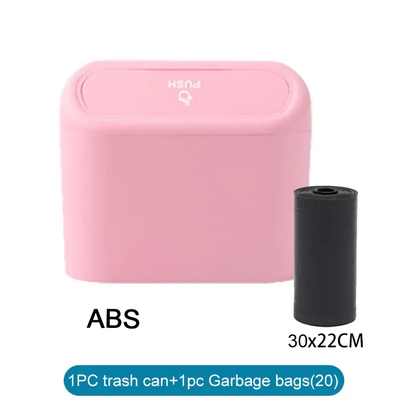 Poubelle de voiture avec couvercle, comprend 60 sacs poubelle, petite poubelle pour voiture, accessoire pour mini voiture anti-fuite 9