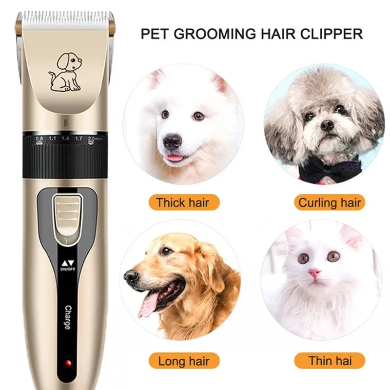 Tondeuse électrique pour animaux de compagnie, kit de toilettage pour chiens, tondeuse silencieuse, coupe de poils pour chats et chiens, ensemble professionnel 2