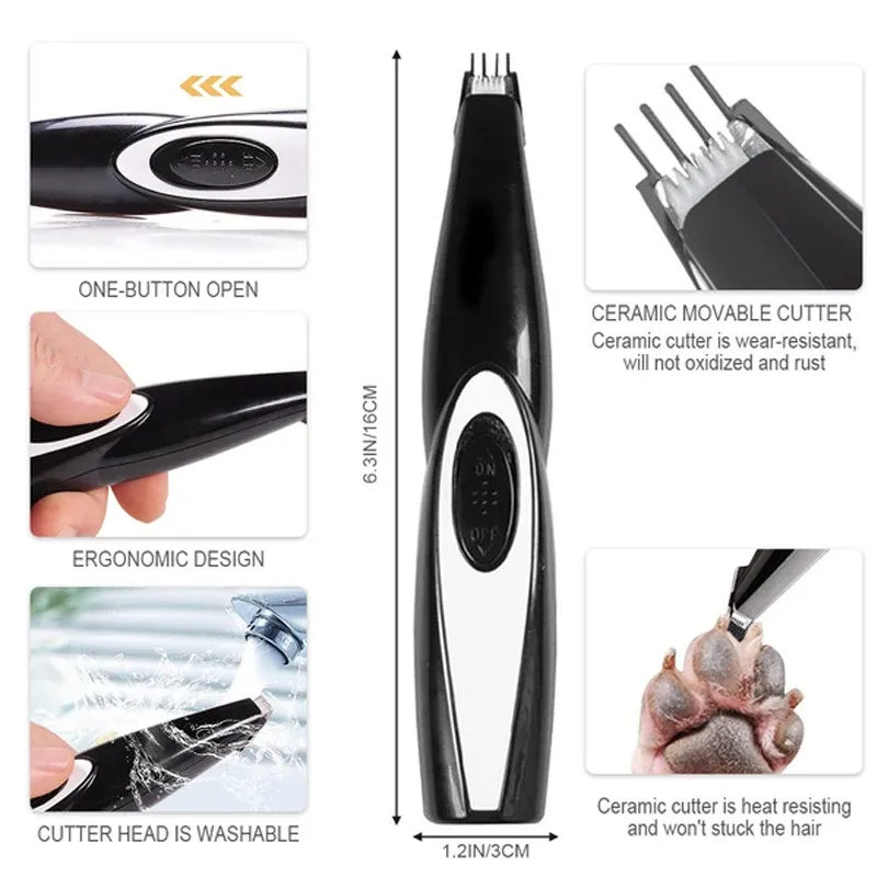 Tondeuse électrique pour animaux de compagnie, kit de toilettage pour chiens, tondeuse silencieuse, coupe de poils pour chats et chiens, ensemble professionnel 3