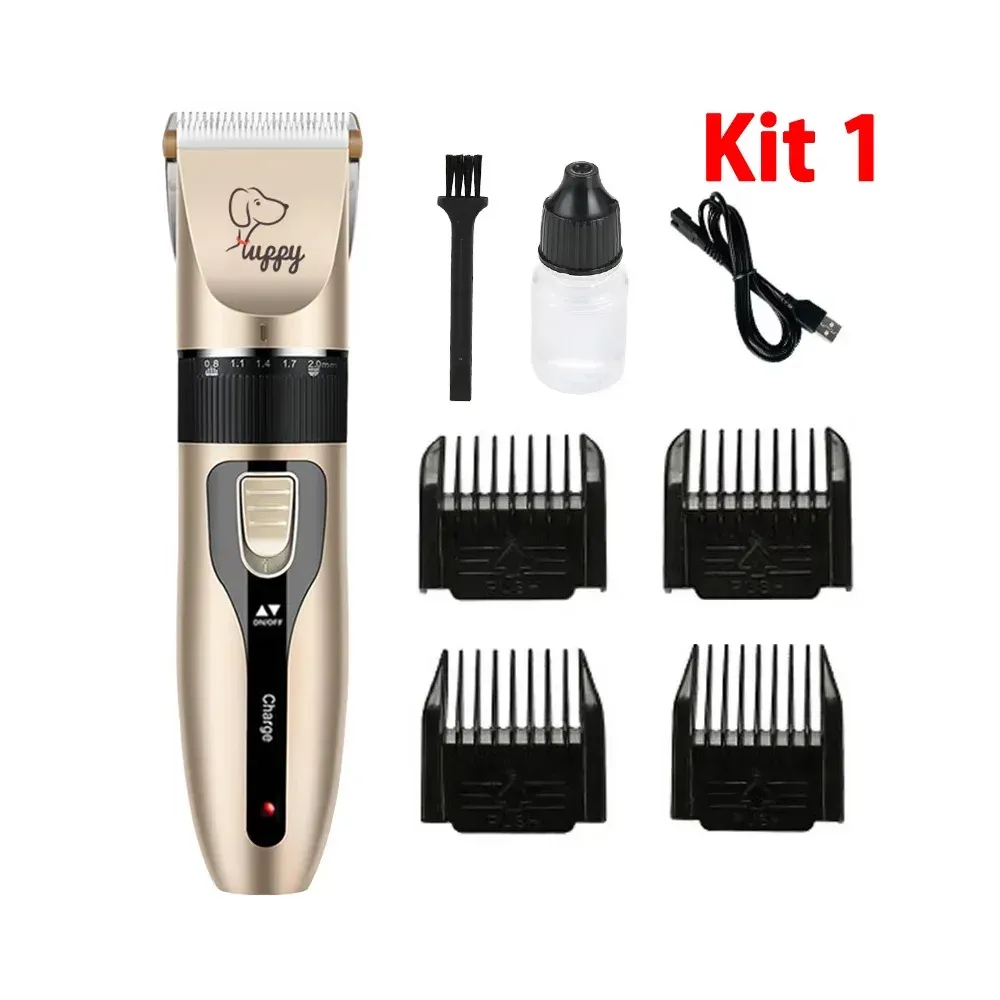 Tondeuse électrique pour animaux de compagnie, kit de toilettage pour chiens, tondeuse silencieuse, coupe de poils pour chats et chiens, ensemble professionnel 7