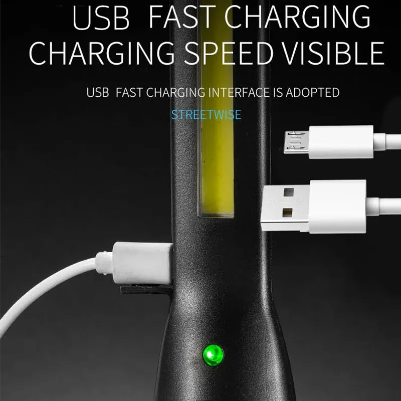Lampe de travail COB portable rechargeable magnétique avec lampe torche LED et intensité variable pour réparation automobile d'urgence 5