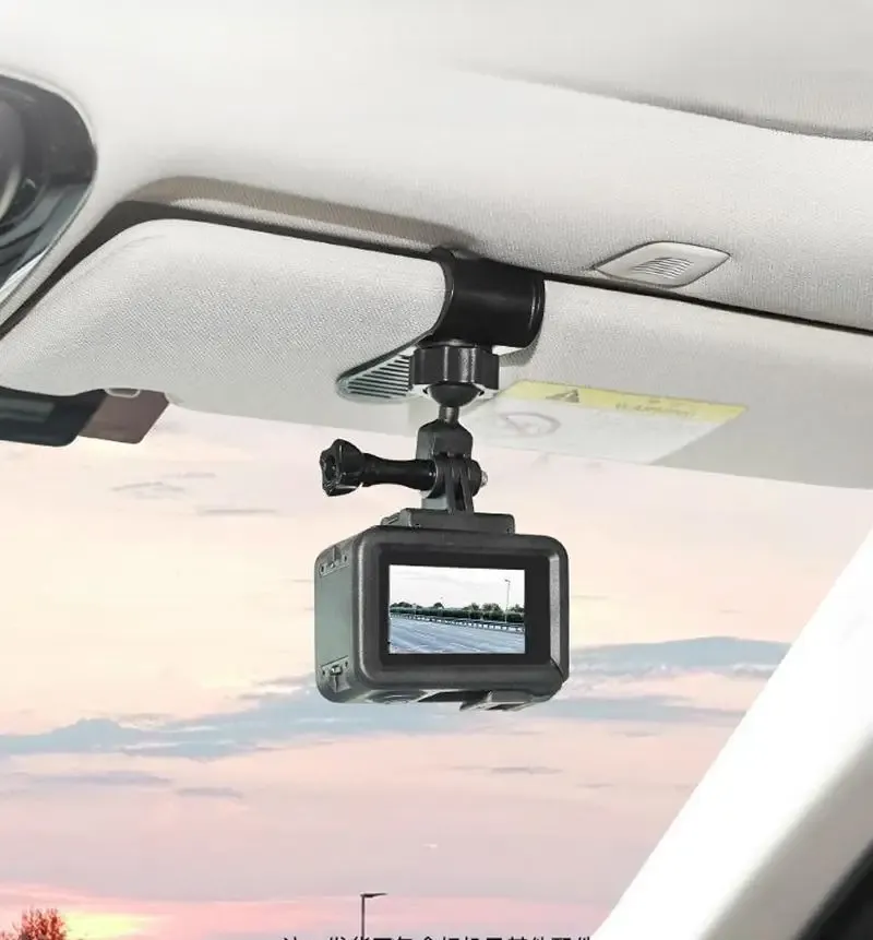 Support de voiture GoPro pour caméra d'action, fixation pare-soleil, support POV automatique pour GoPro, Insta360, DJI Osmo, AKASO