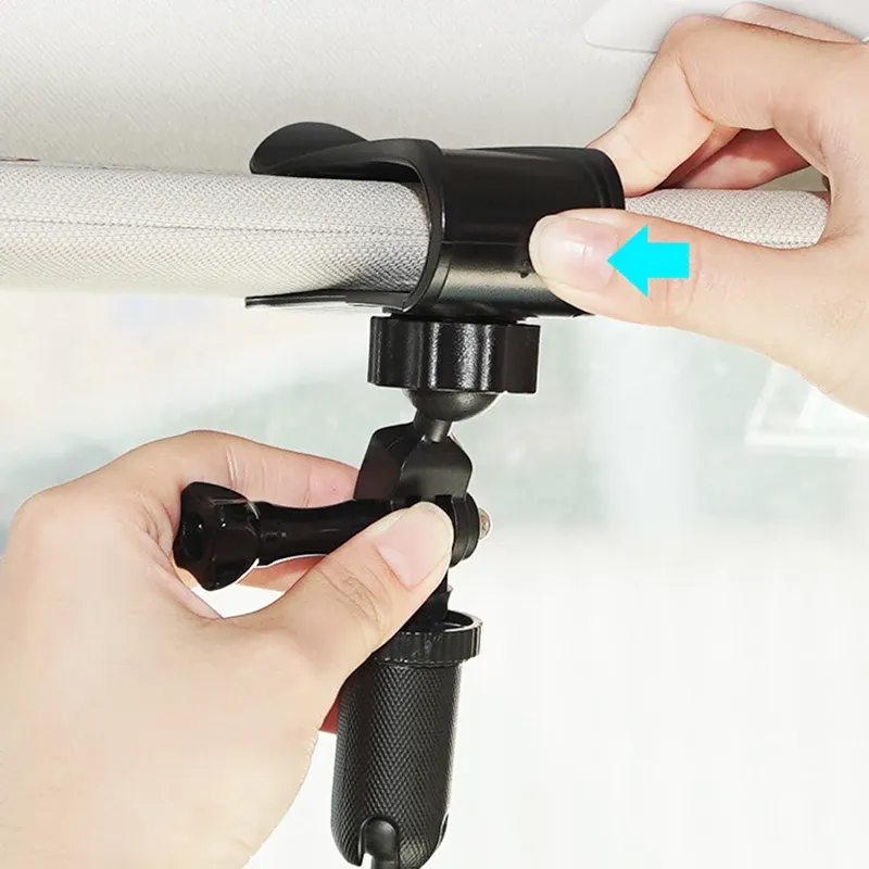 Support de voiture GoPro pour caméra d'action, fixation pare-soleil, support POV automatique pour GoPro, Insta360, DJI Osmo, AKASO 6