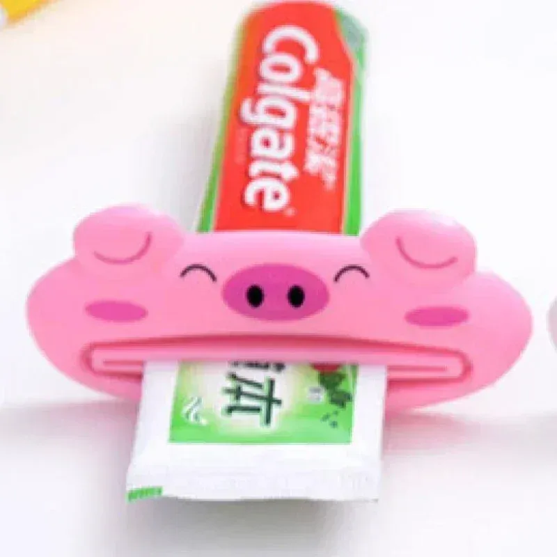 Distributeur de dentifrice à rouleau, mignon motif dessin animé, pince de nettoyage pour tube, presse-tube pour enfants, accessoire de salle de bain 7