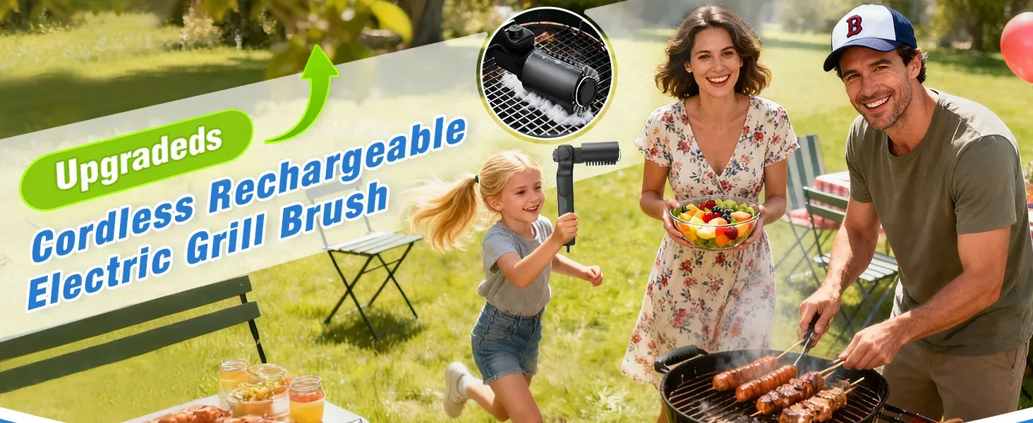 Brosse électrique pour barbecue, finition soignée